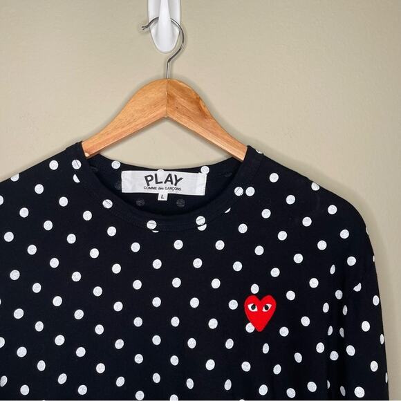 Comme des Garçons PLAY Polka-Dot Long Sleeve T-Shirt L - Picture 4 of 9